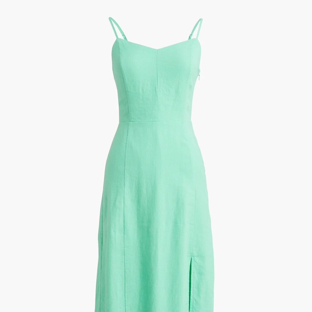 J. Crew Factory linen blend slip midi dress (Size 14)